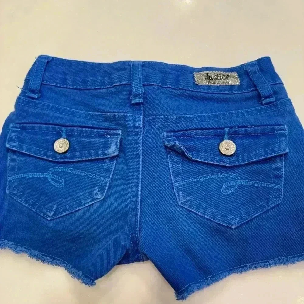 Justice blue shorts 8S & firehouse tank (S) girls 2 piece outfit